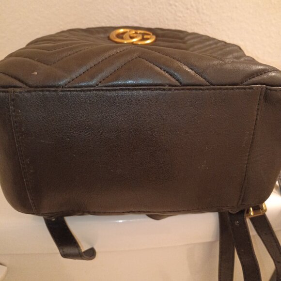 Authentic Gucci GG Marmont Quilted Black Leather Backpack - Picture 6 of 7